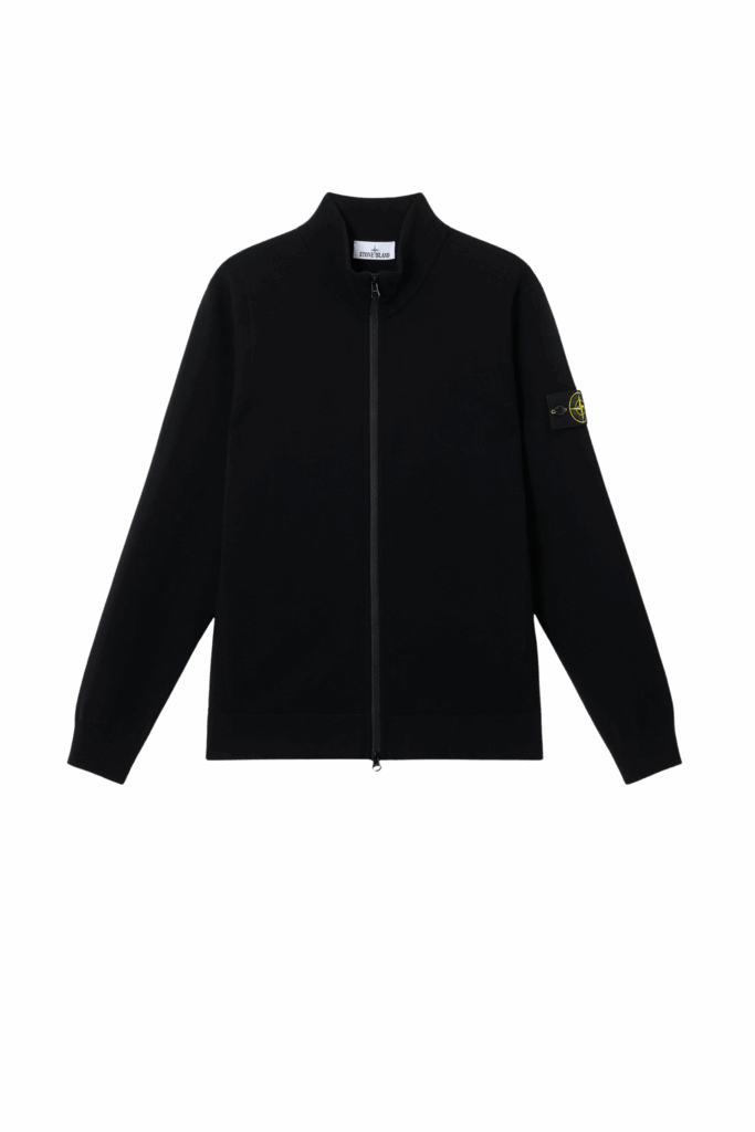 Cardigan Zippé Laine Noir