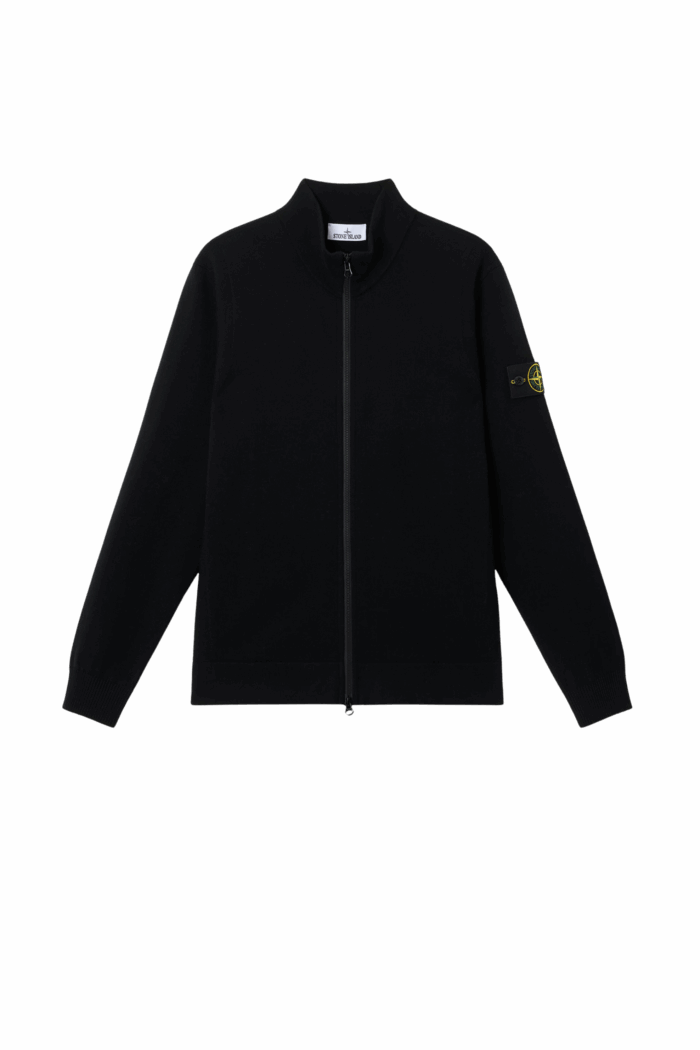 Cardigan Zippé Laine Noir