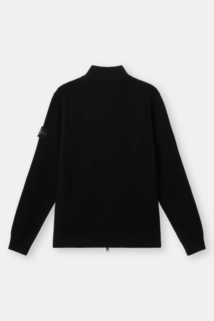 Cardigan Zippé Laine Noir