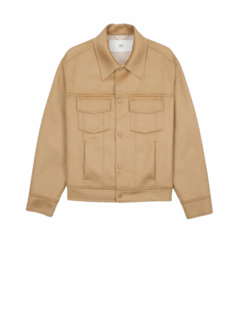 Veste Trucker Laine Café Crème
