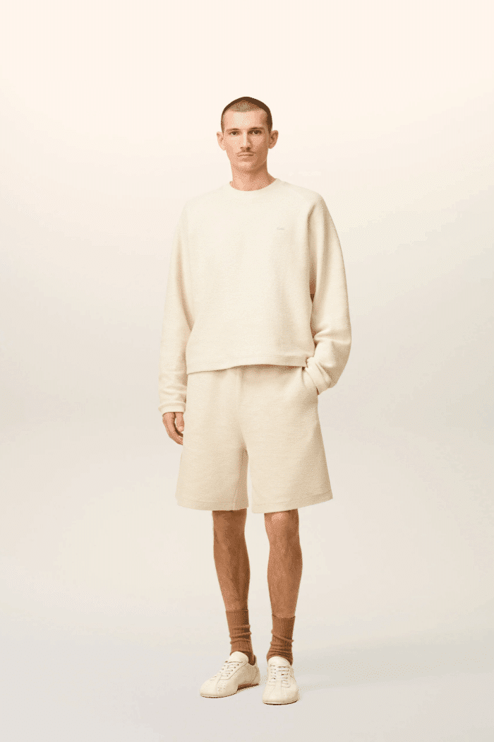 Short Molleton Blanc Brodé "Ami"