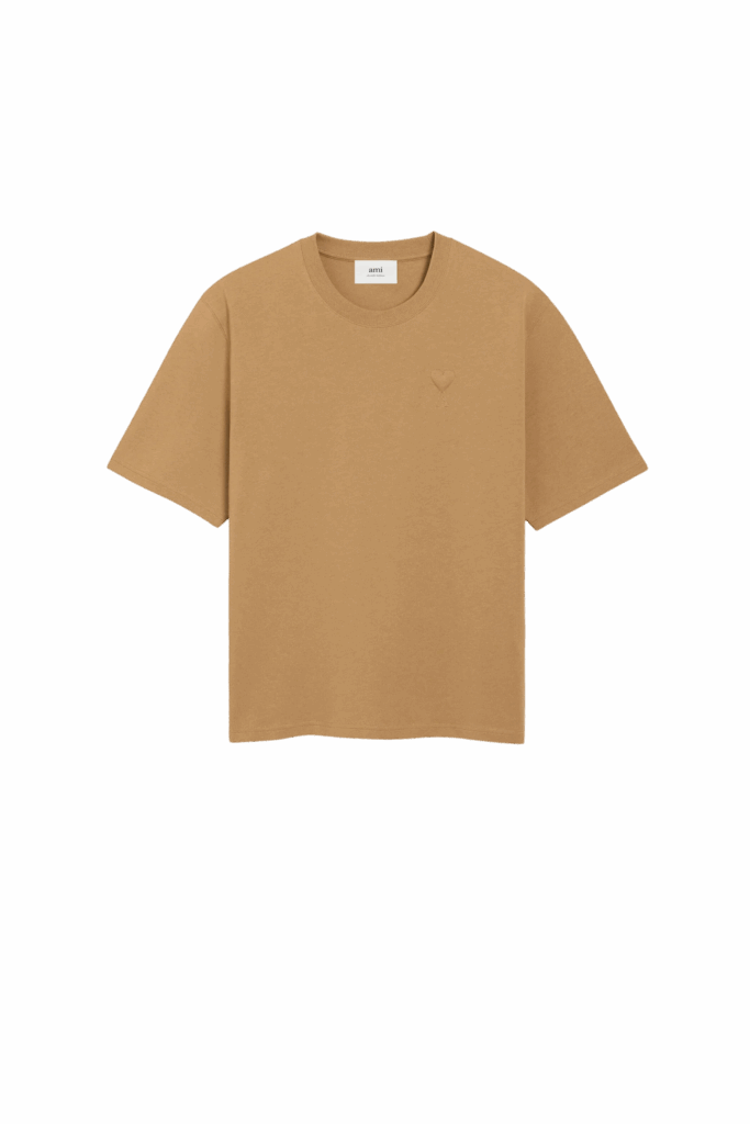 Tee-Shirt Camel Cœur Embossé Ton sur Ton