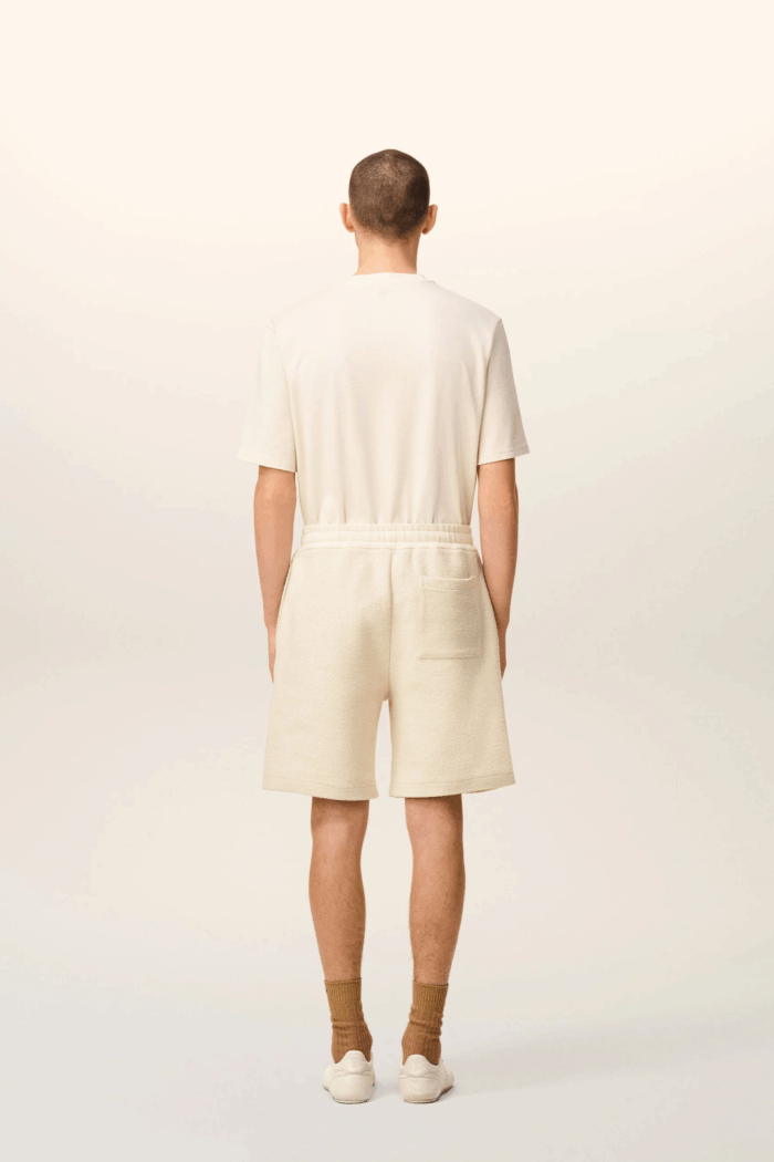 Short Molleton Blanc Brodé "Ami"