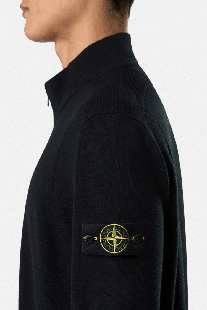 Cardigan Zippé Laine Noir