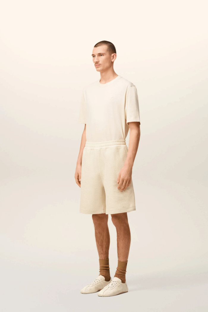 Short Molleton Blanc Brodé "Ami"