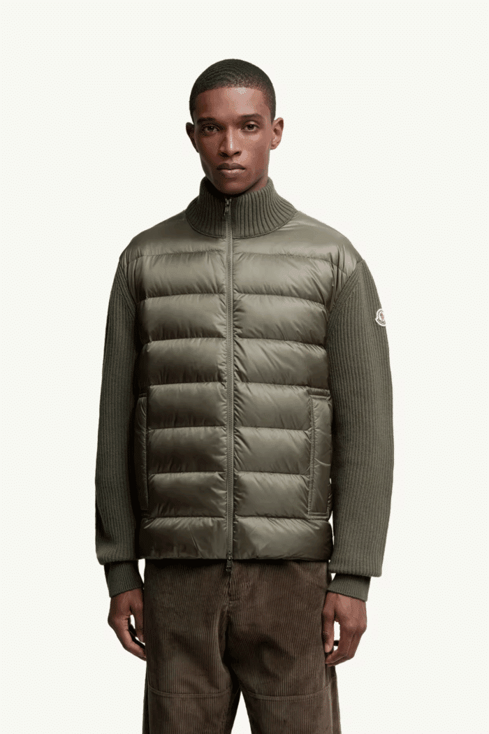 Cardigan Zippé Laine et Cachemire Vert Olive