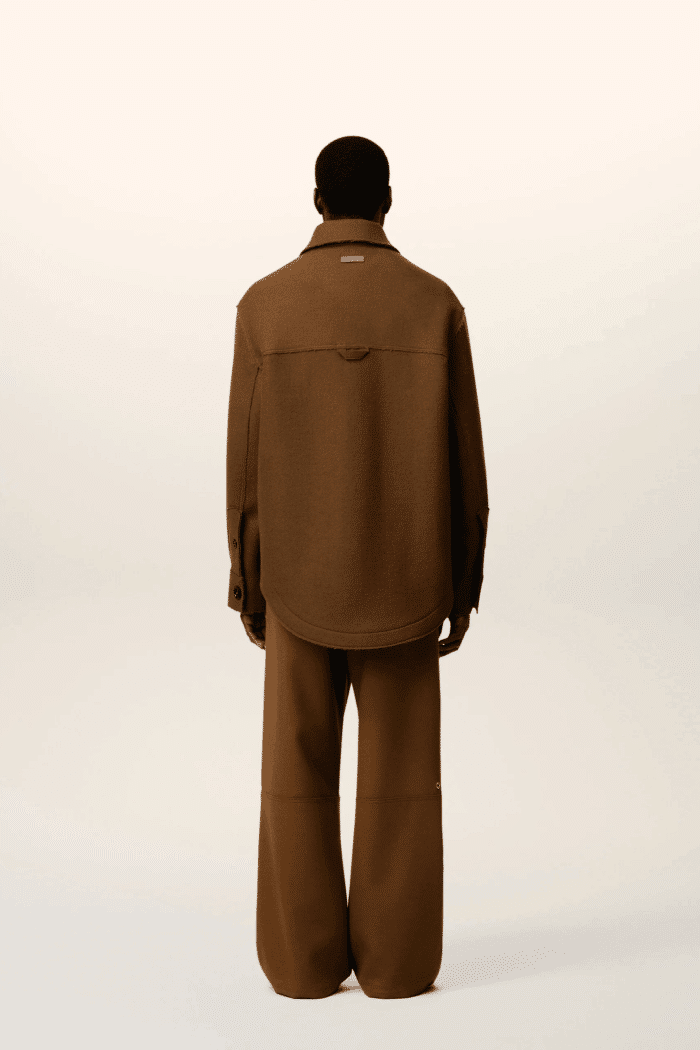 Veste Boutonnée Laine Noisette