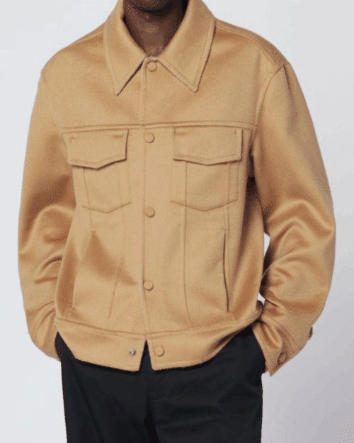Veste Trucker Laine Café Crème
