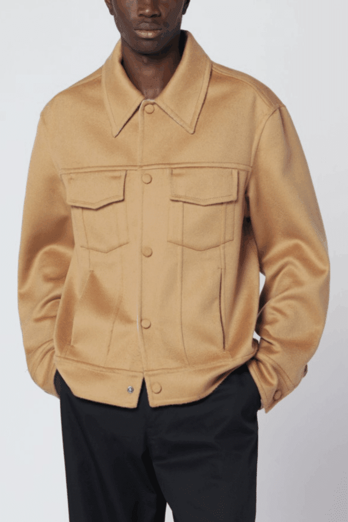 Veste Trucker Laine Café Crème