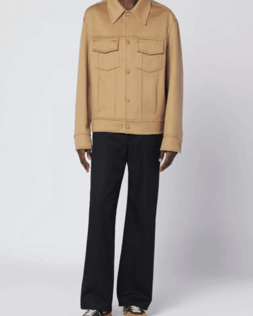 Veste Trucker Laine Café Crème