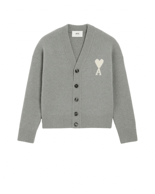 Cardigan Alpaga Gris Cœur Écru