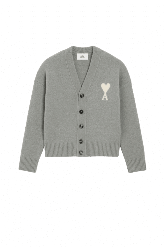 Cardigan Alpaga Gris Cœur Écru