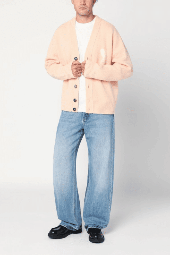 Cardigan Alpaga Poudre Cœur Écru