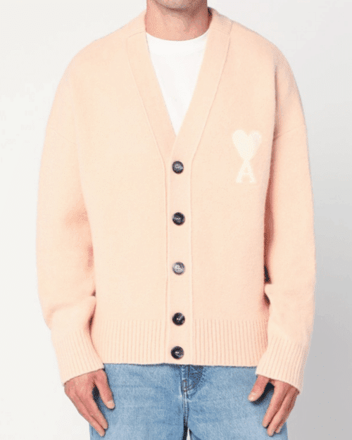 Cardigan Alpaga Poudre Cœur Écru