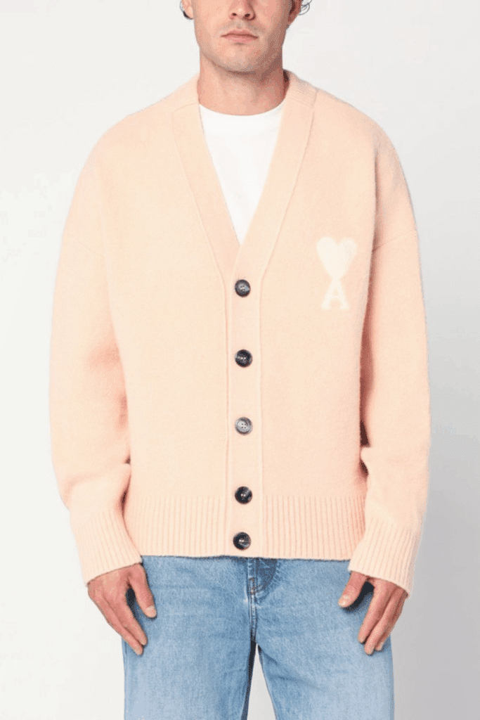 Cardigan Alpaga Poudre Cœur Écru