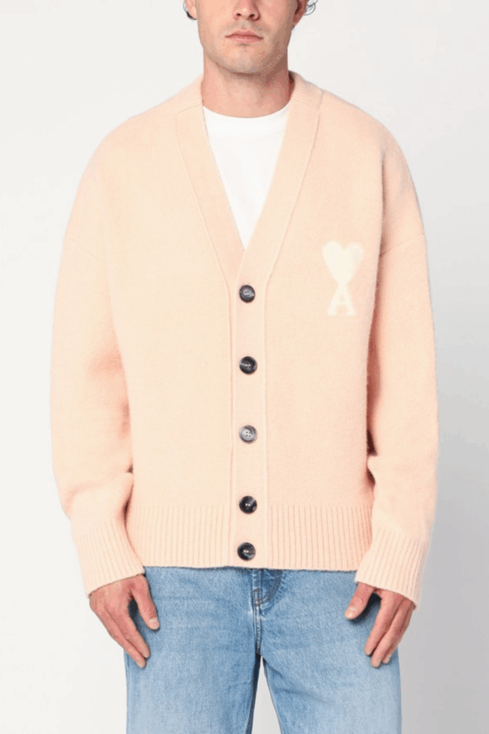 Cardigan Alpaga Poudre Cœur Écru