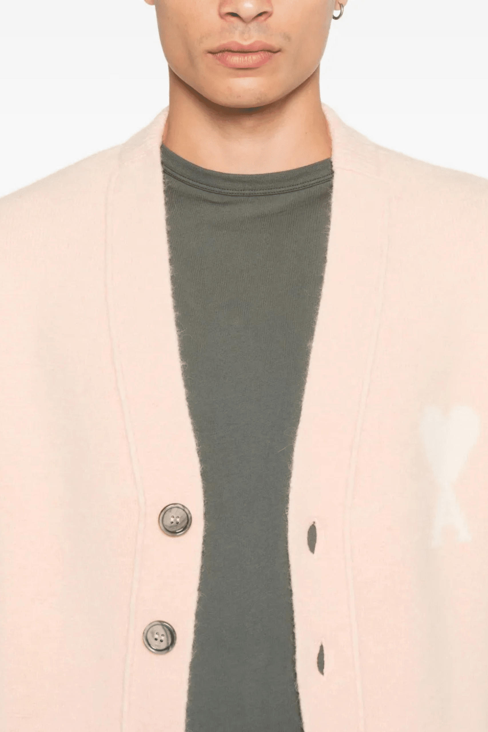 Cardigan Alpaga Poudre Cœur Écru