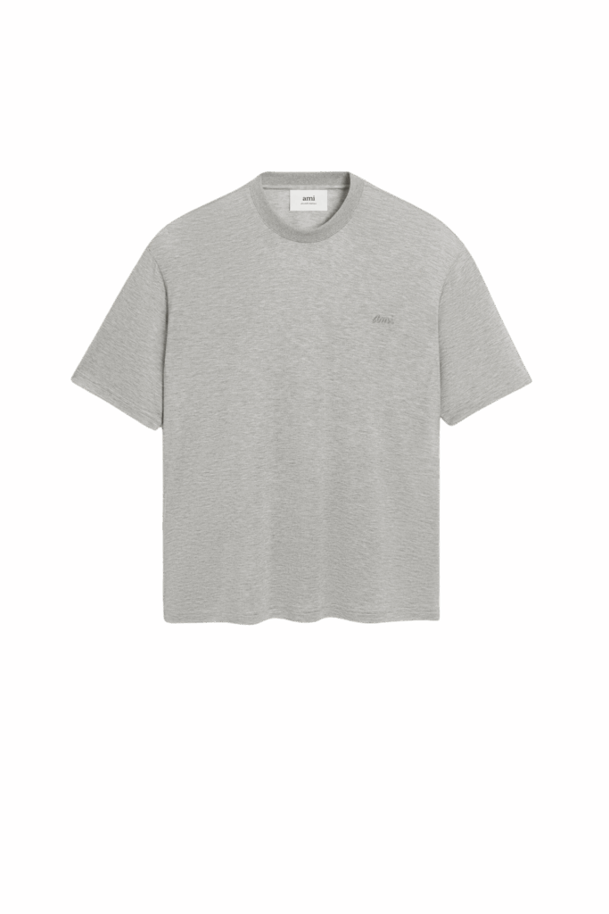 Tee-Shirt Gris Chiné Broderie Ami