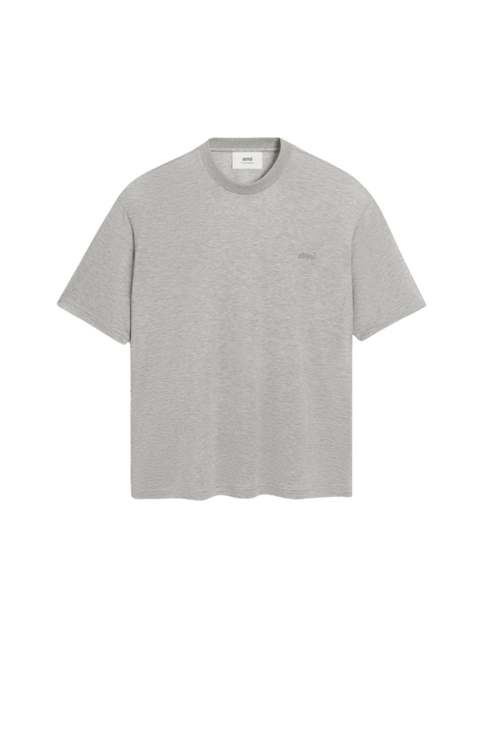 Tee-Shirt Gris Chiné Broderie Ami