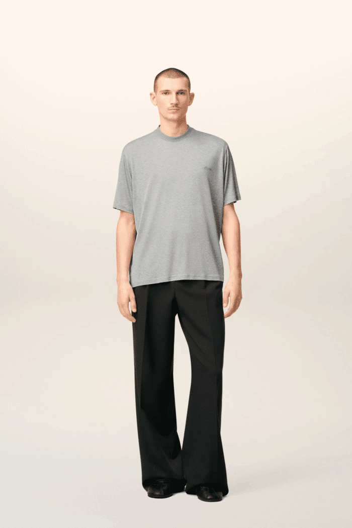 Tee-Shirt Gris Chiné Broderie Ami