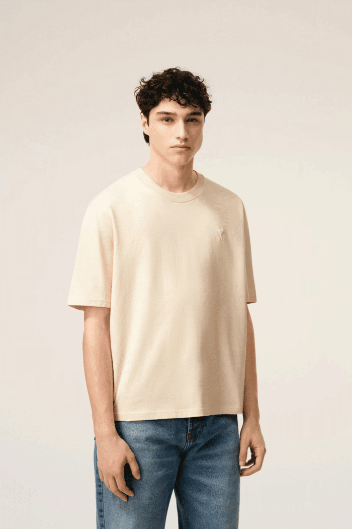 Tee-Shirt Ivoire Cœur Ton sur Ton