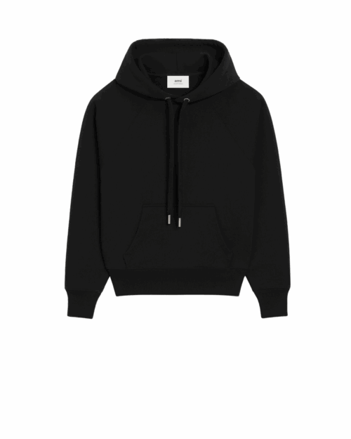 Hoodie Molleton Noir Cœur Embossé