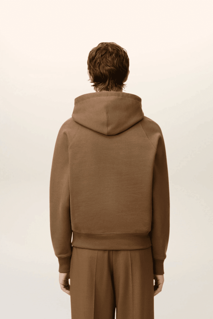 Hoodie Molleton Noisette Cœur Embossé