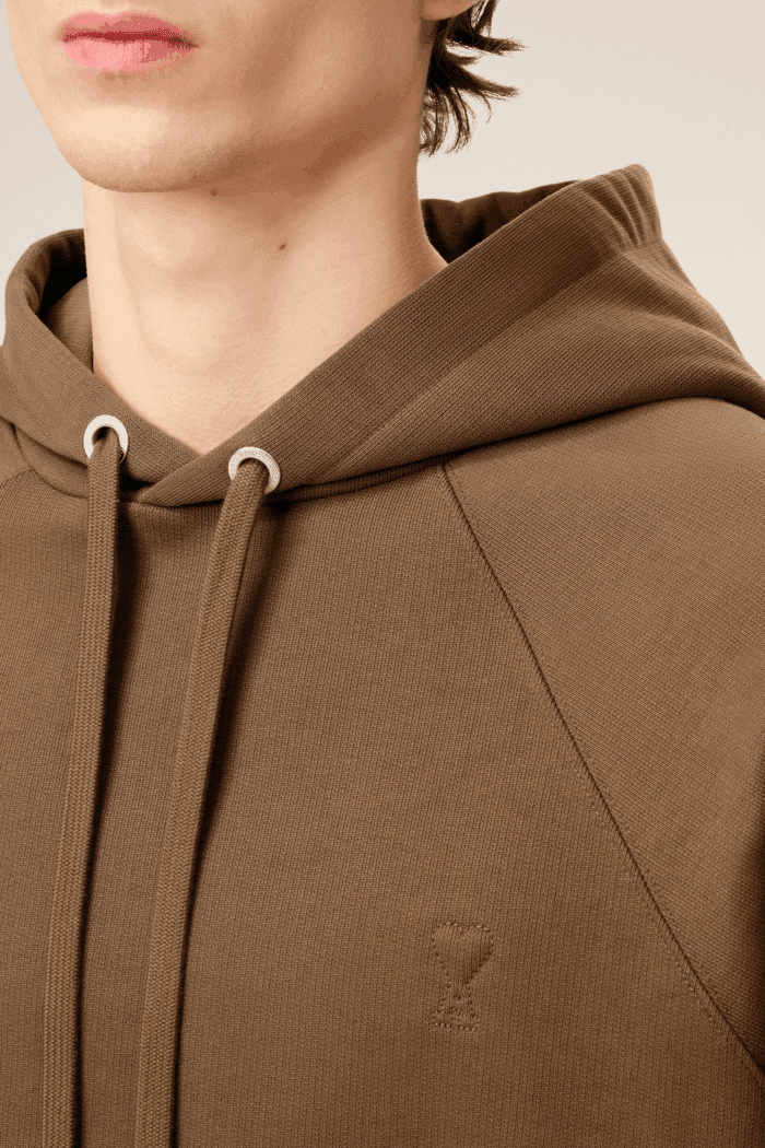 Hoodie Molleton Noisette Cœur Embossé