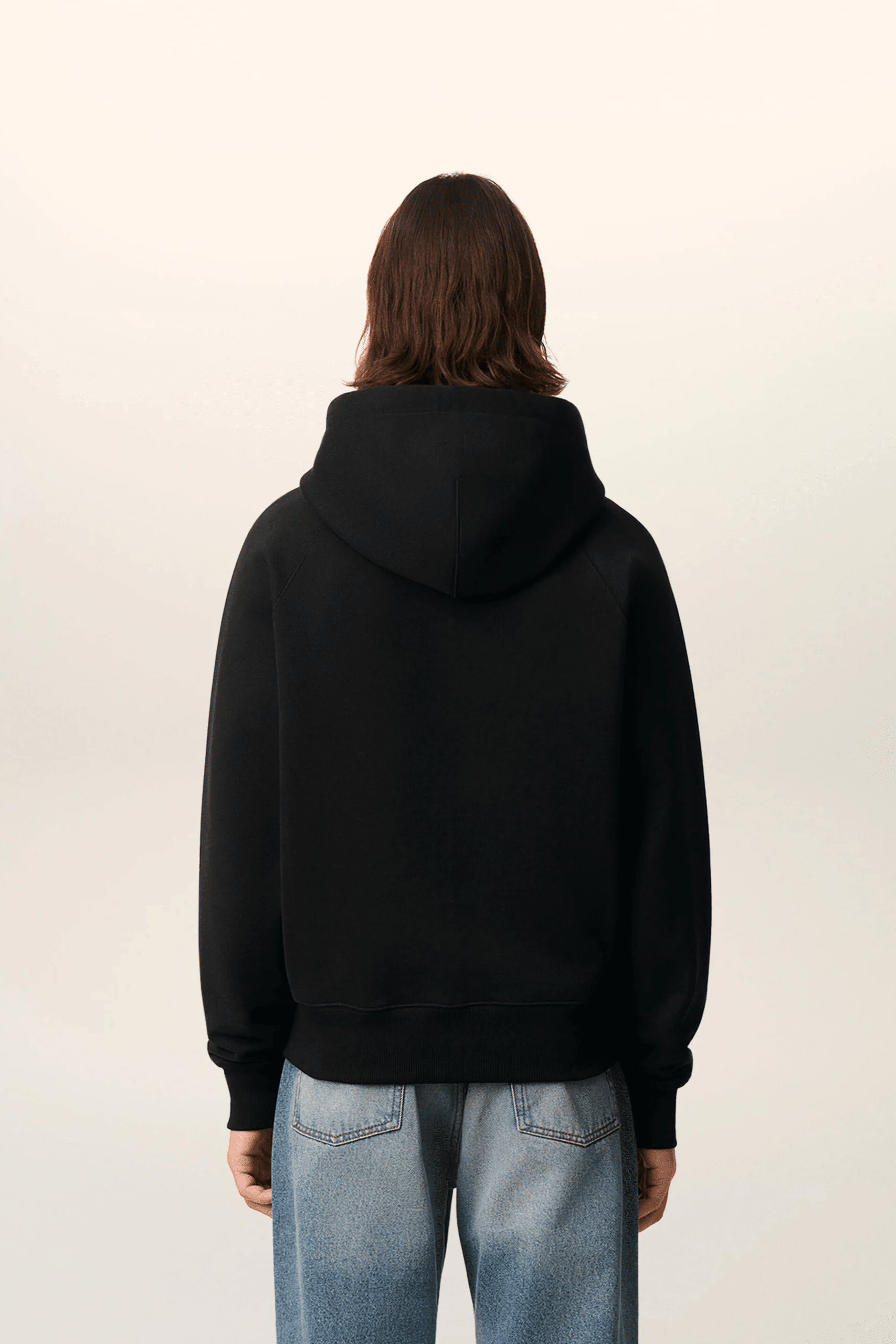 Hoodie Zippé Noir Cœur Embossé