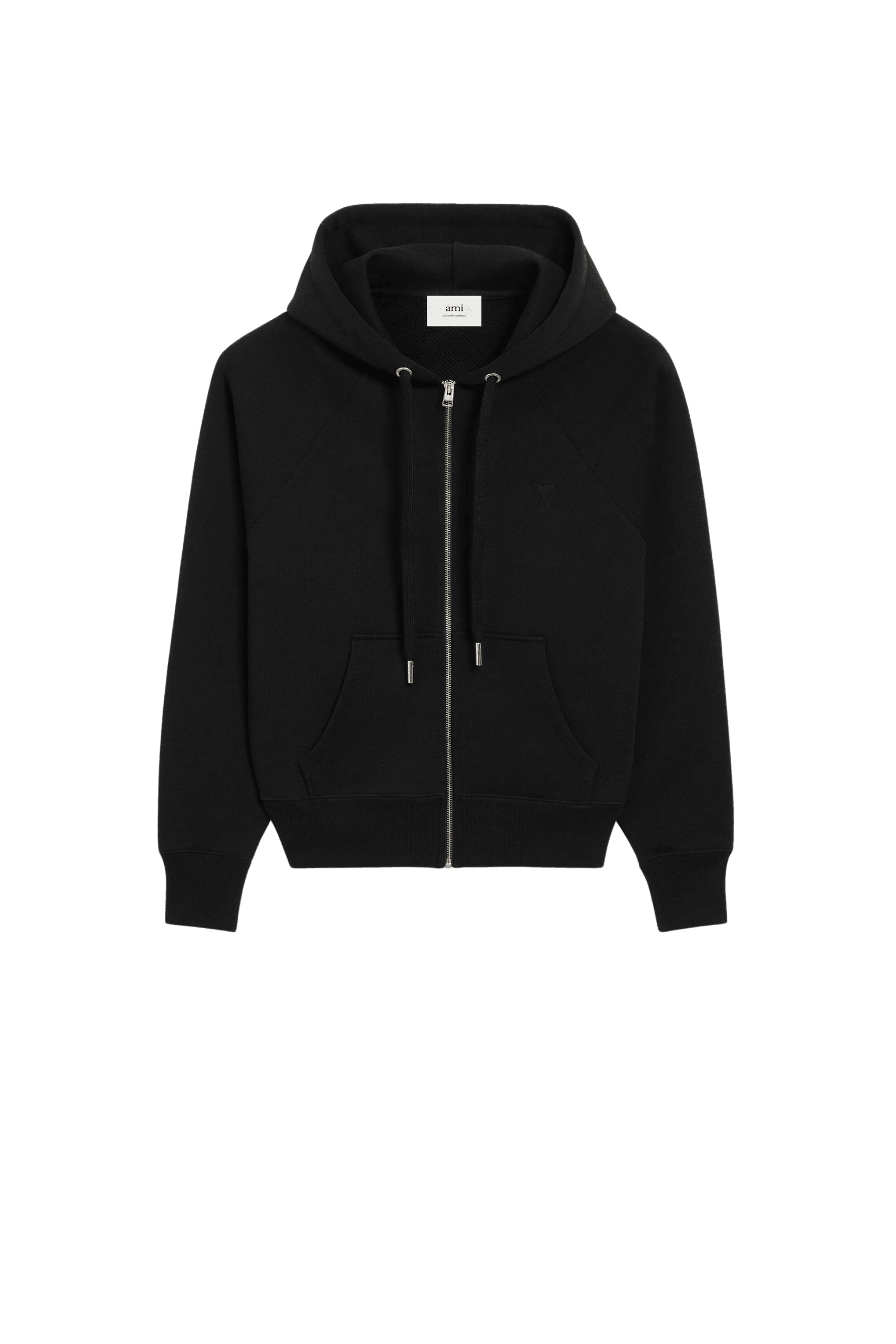 Hoodie Zippé Noir Cœur Embossé