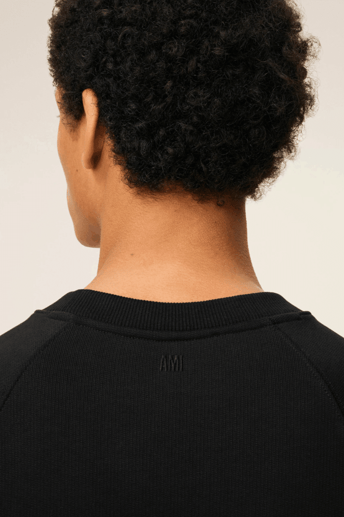 Sweat Noir Cœur Patch Beige