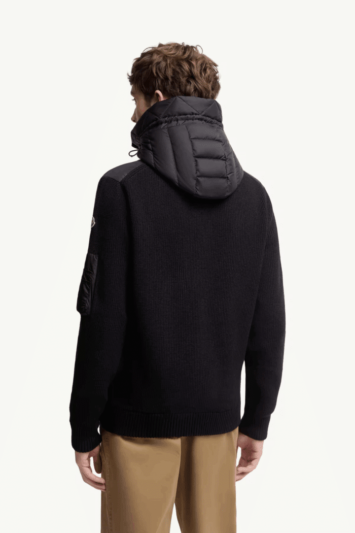 Cardigan Matelassé Laine et Acrylique Noir