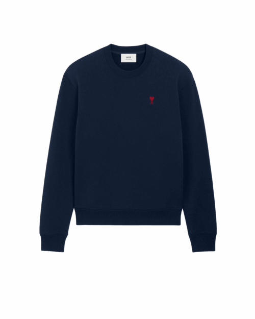 Sweat Coton Bleu Nuit Cœur Rouge