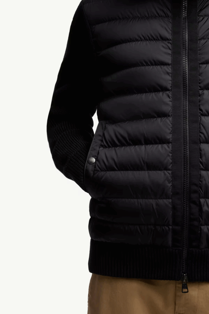 Cardigan Matelassé Laine et Acrylique Noir