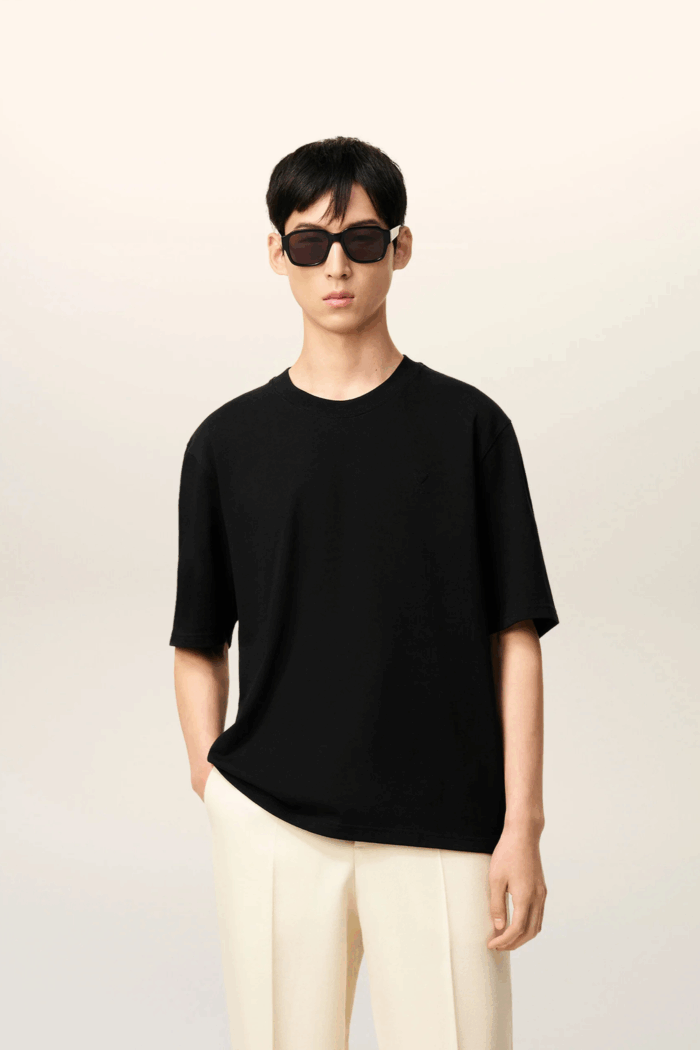 Tee-Shirt Noir Cœur Ton sur Ton