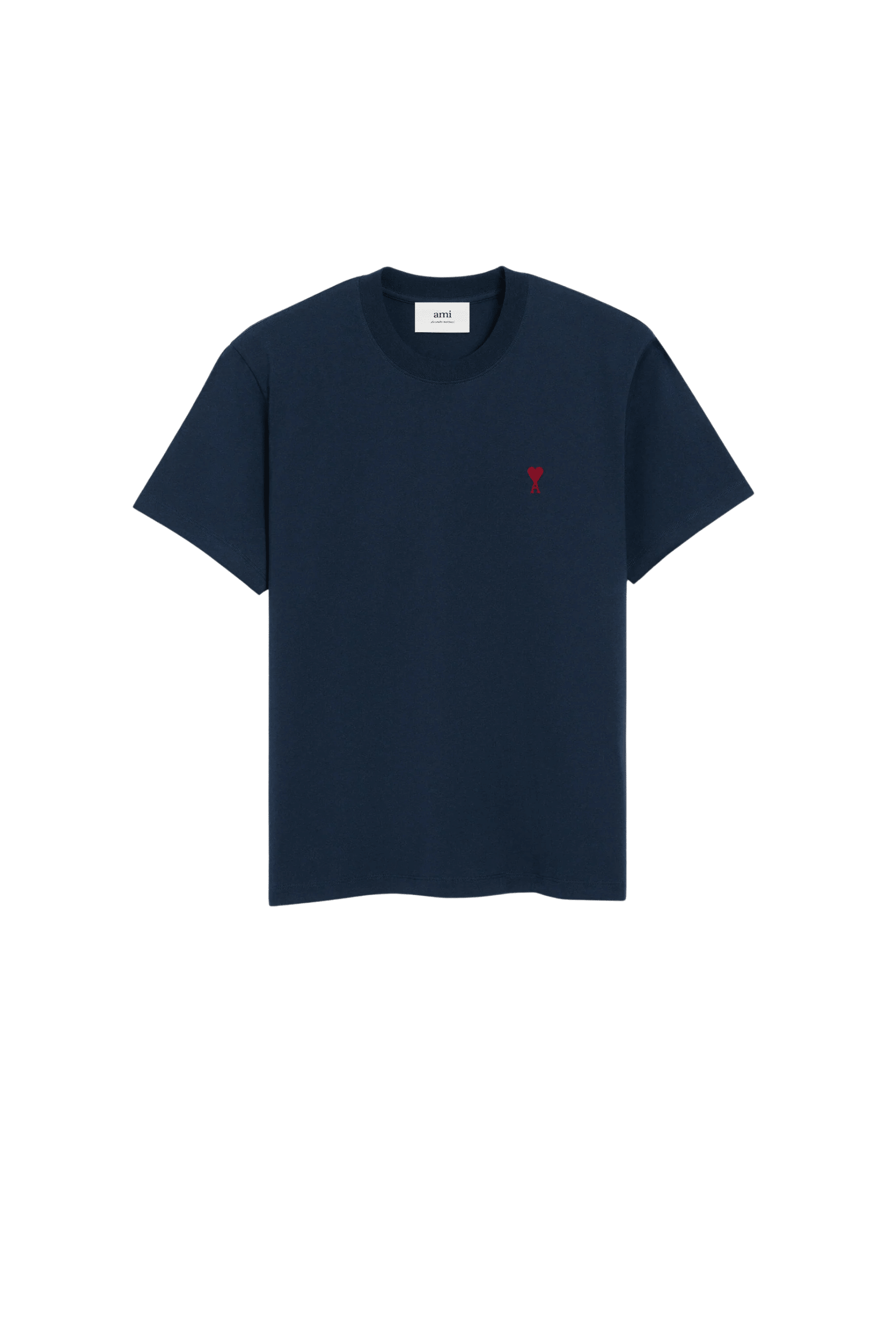tee-shirt bleu nuit cœur rouge