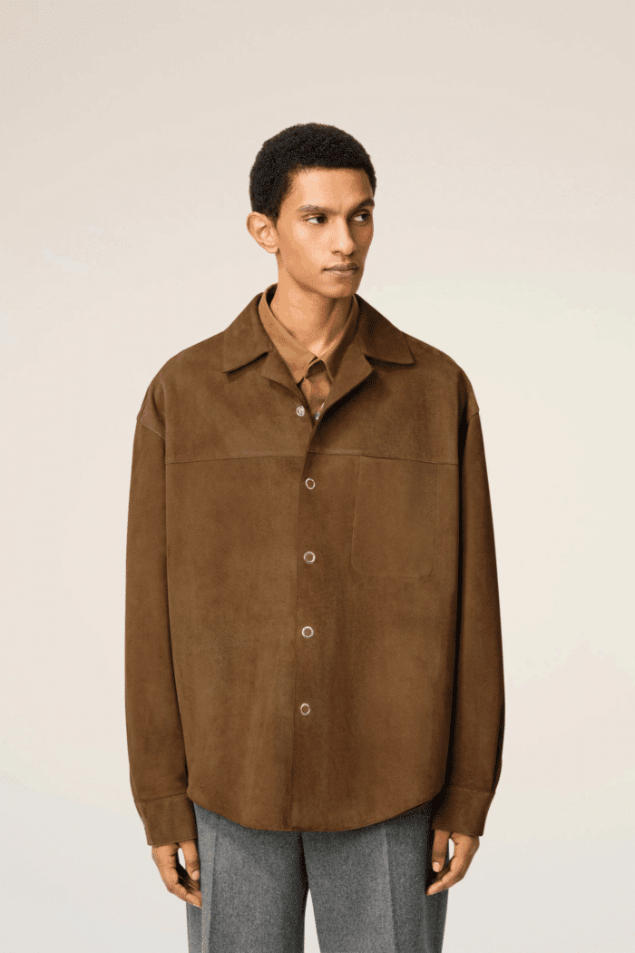 Surchemise Cuir Suède Noisette