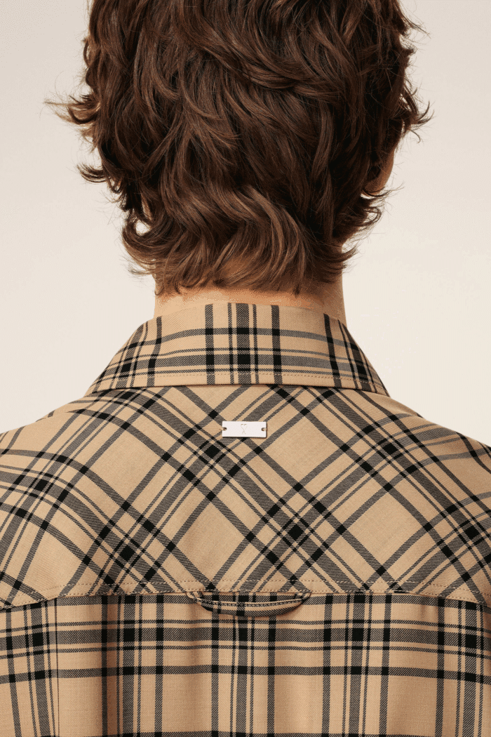 Chemise de Bucheron Laine Camel Noir