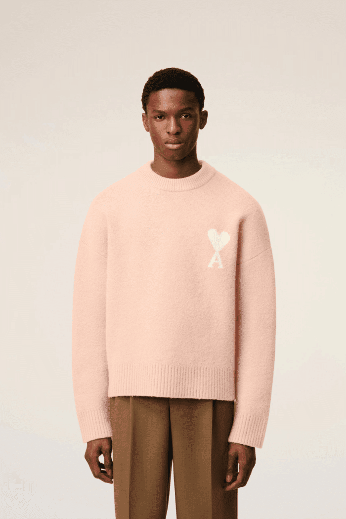 Pull Col Rond Alpaga Poudre Cœur Écru
