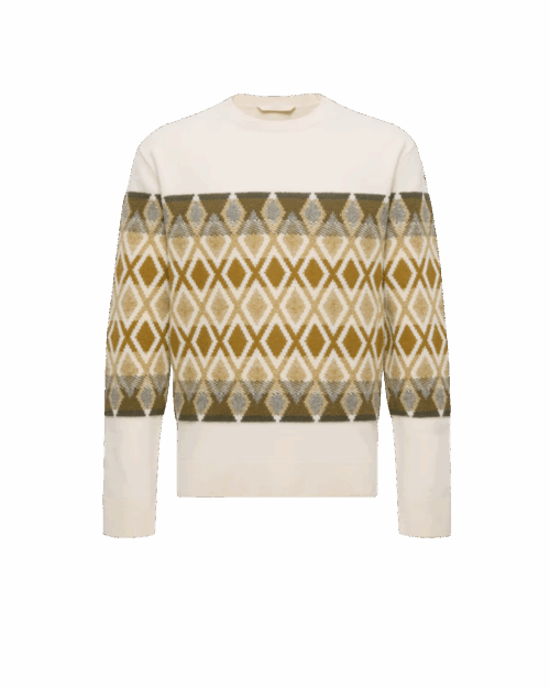 Pull Laine Motif Losange