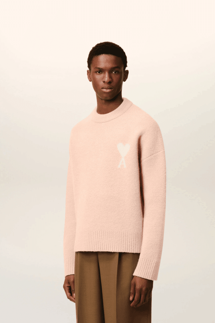 Pull Col Rond Alpaga Poudre Cœur Écru