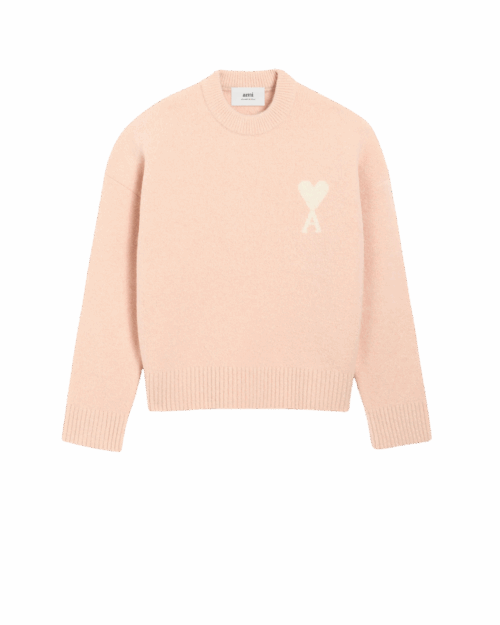 Pull Col Rond Alpaga Poudre Cœur Écru