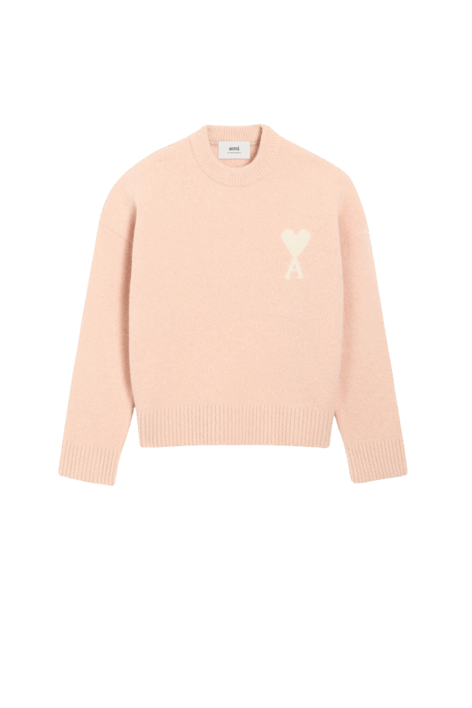 Pull Col Rond Alpaga Poudre Cœur Écru