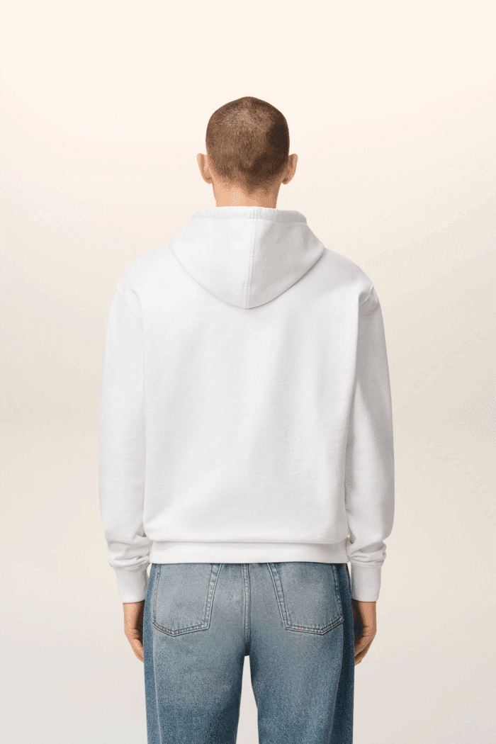Hoodie Blanc Cœur Noir Coton