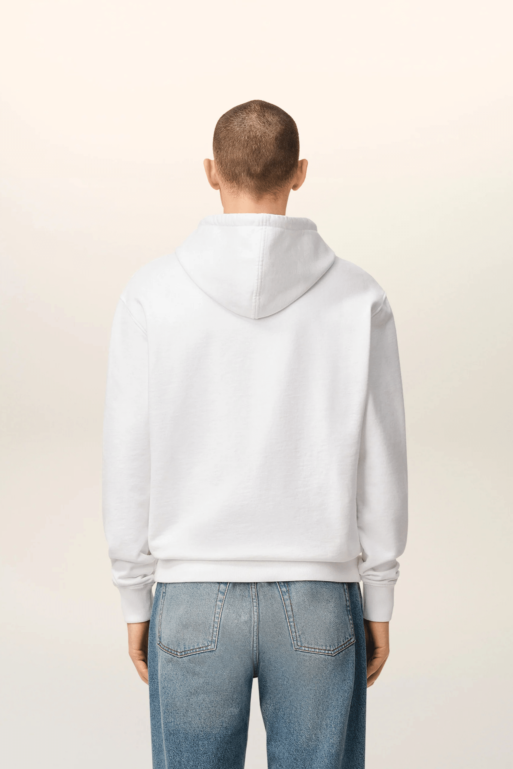 Hoodie Blanc Cœur Noir Coton