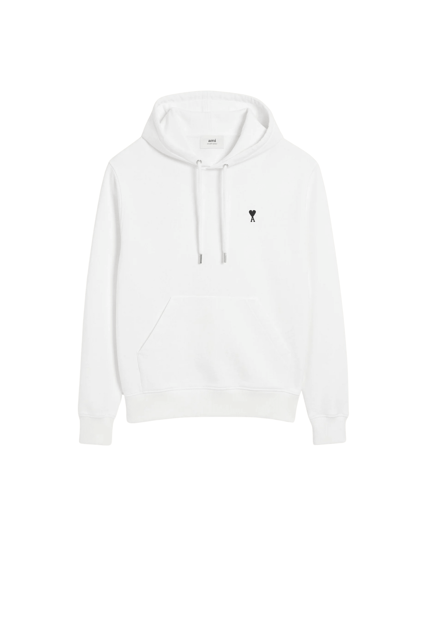 Hoodie Blanc Cœur Noir Coton