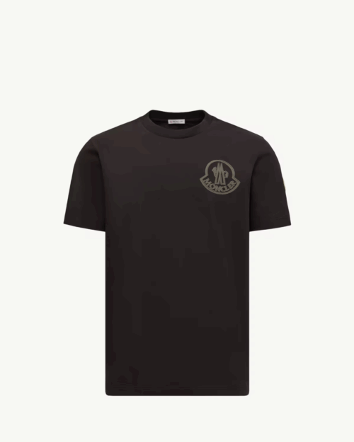 Tee-Shirt Noir Grand Logo Beige