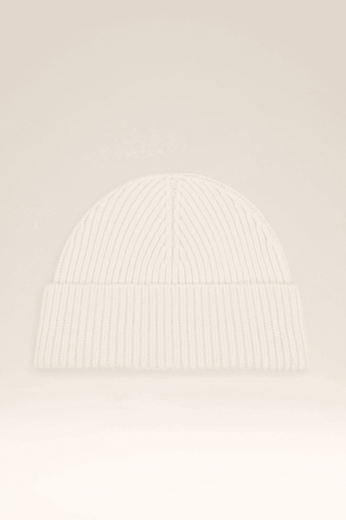 Bonnet Laine Écrue Cœur Noir