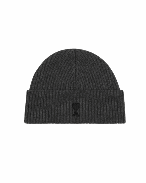 Bonnet Laine Grise Cœur Noir