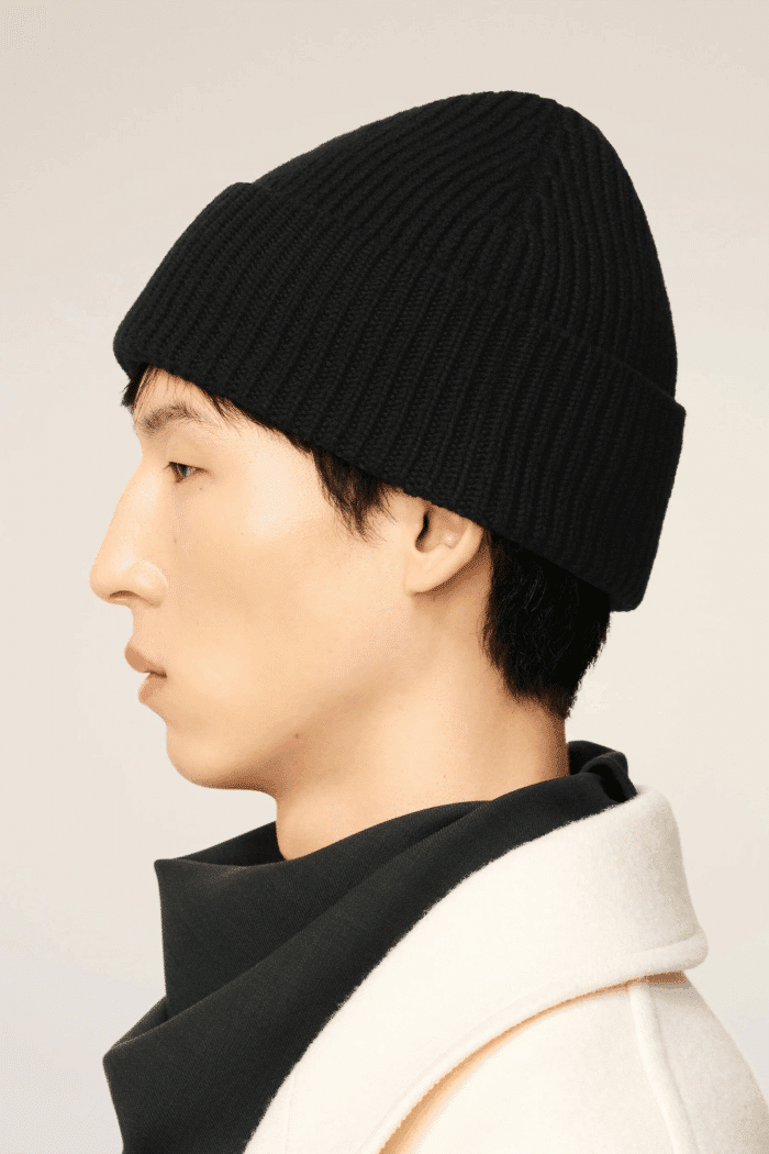 Bonnet Laine Noire Cœur Noir